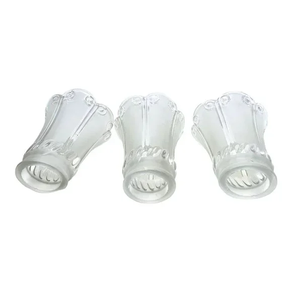 Vintage Clear Frosted Replacement Thick Glass Lamp Shade Bell Etched Ceiling Fan - Picture 4 of 13